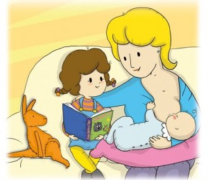 latte materno e libri per bambini